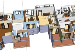 简单家居室内设计SU(草图大师)模型