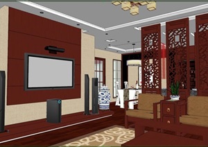 中式古典风格小户型家装室内设计