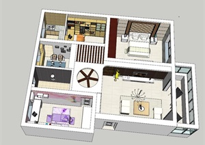 现代风格住宅空间模型设计