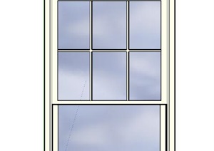 欧式风格弧形窗户SU(草图大师)模型图纸