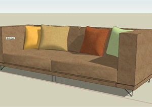 现代风格简单沙发详细设计SU(草图大师)模型