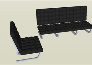 现代风格简易沙发模型组合