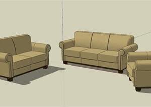 现代风格简易沙发模型图纸1