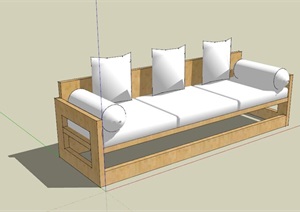 现代日式沙发SU(草图大师)模型图纸