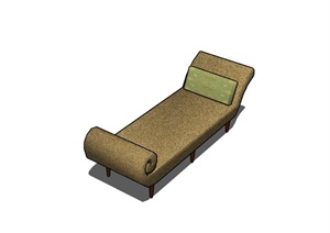 现代简易风格沙发床模型