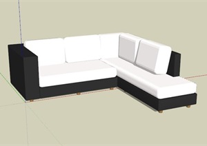 现代风格L形沙发节点SU(草图大师)模型
