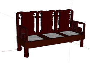 中式古典红木椅SU(草图大师)模型
