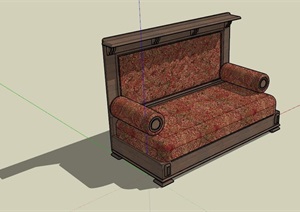 欧式古典双座沙发SU(草图大师)模型