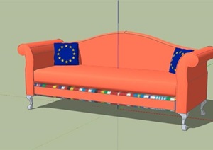 欧式风格清新风沙发模型
