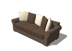 现代简约风三座沙发模型