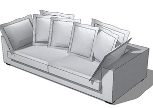 欧式风格双座沙发SU(草图大师)模型