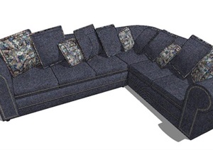现代风格沙发躺椅组合SU(草图大师)模型