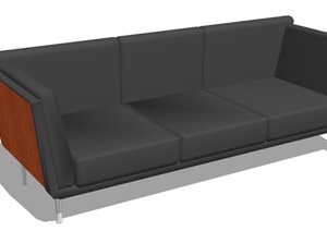 现代风格直排沙发躺椅组合SU(草图大师)模型
