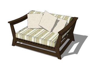 古典风格沙发躺椅SU(草图大师)模型
