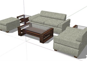 现代风格沙发椅组合SU(草图大师)模型