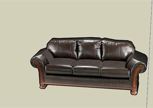 欧式风格直排沙发SU(草图大师)模型图1