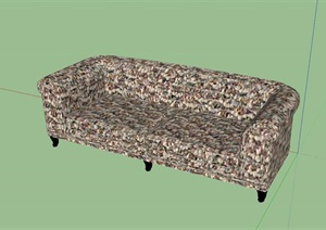 现代风格直排沙发躺椅素材SU(草图大师)模型