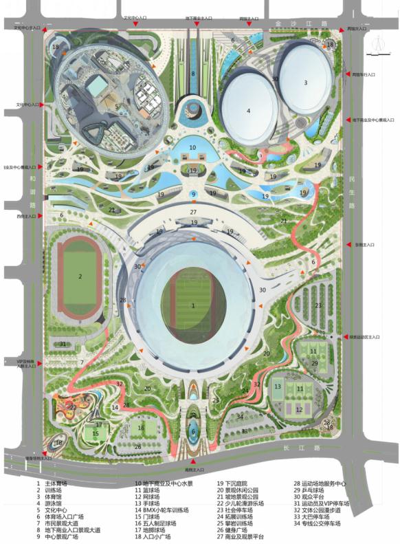 枣庄市民文化体育中心建筑规划概念设计方案(7)