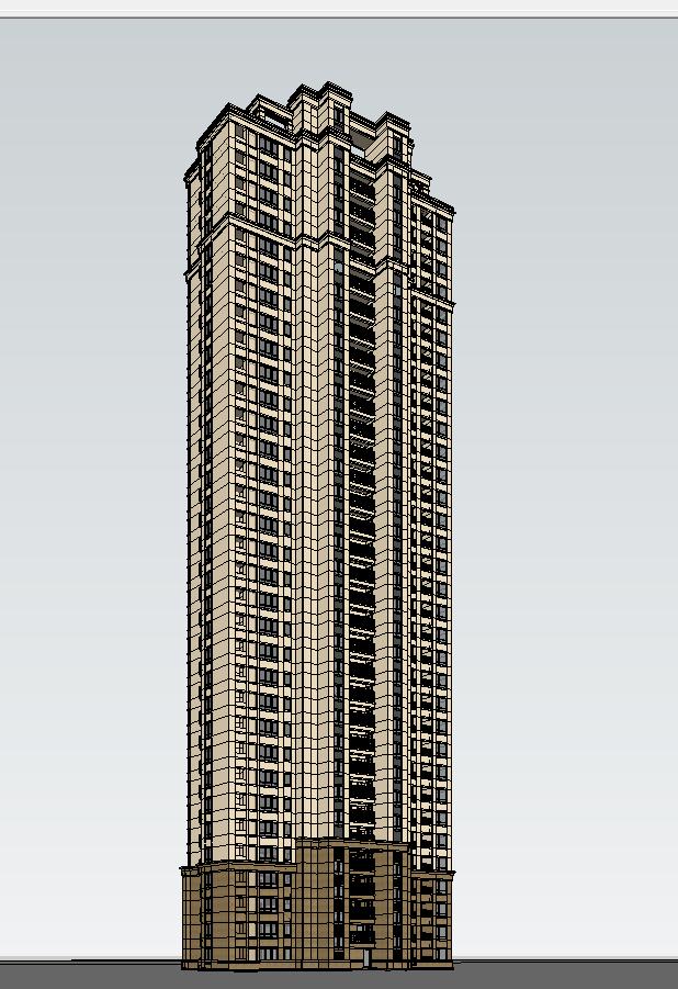 artdeco风格高层建筑单体方案SU模型(9)