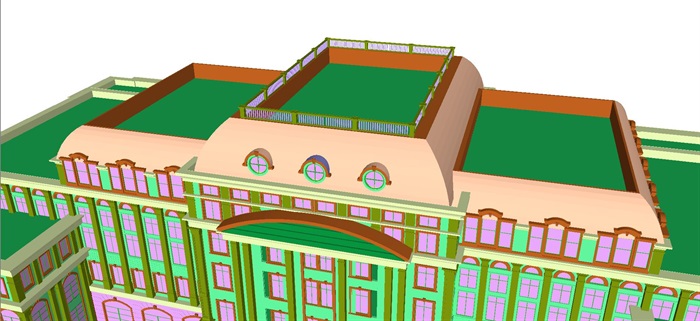 法式外事大楼建筑方案SU模型(2)