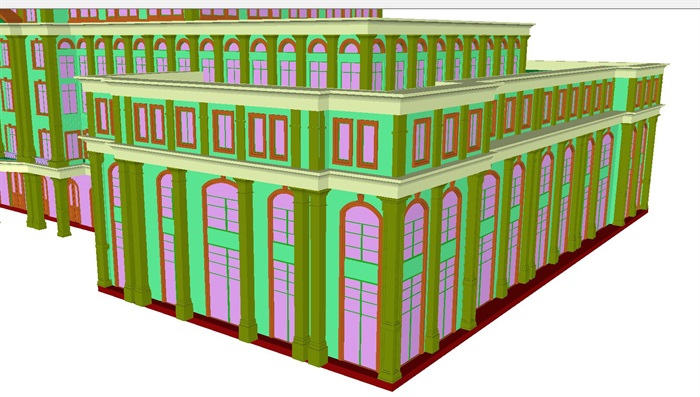 法式外事大楼建筑方案SU模型(3)