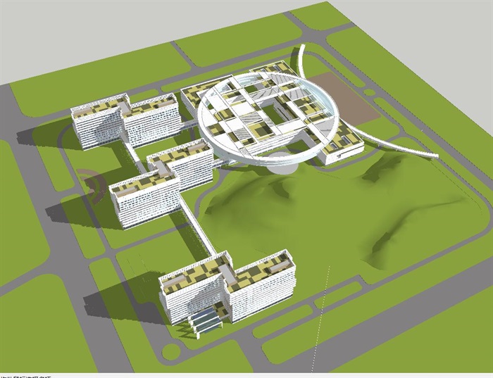 现代风格综合医院建筑方案SU模型(6)