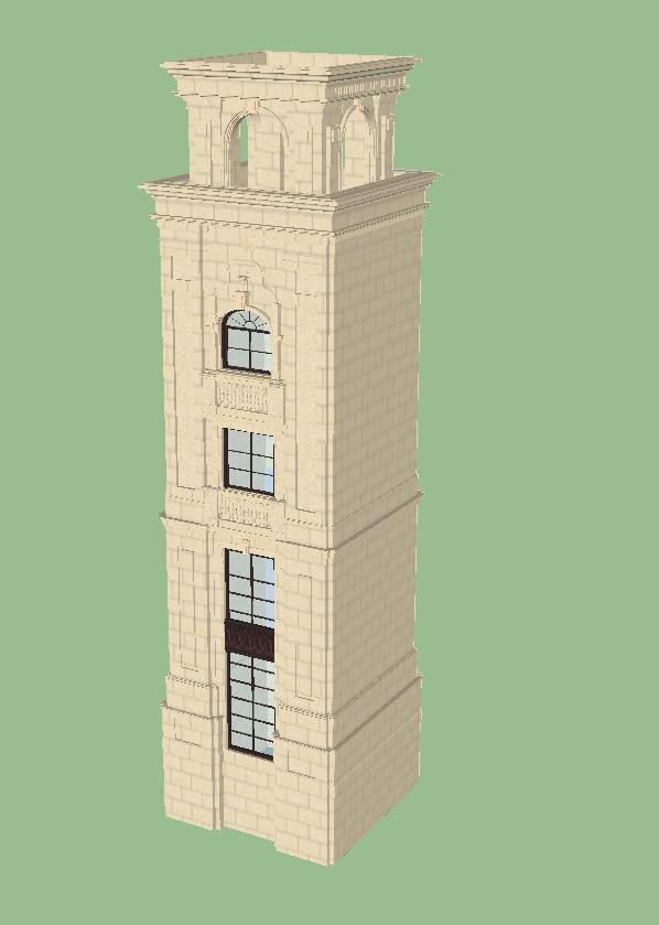 欧式塔楼建筑设计方案SU模型(4)