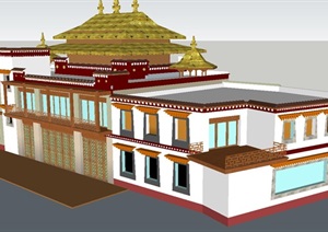 藏式碉楼和民居建筑方案SU(草图大师)模型
