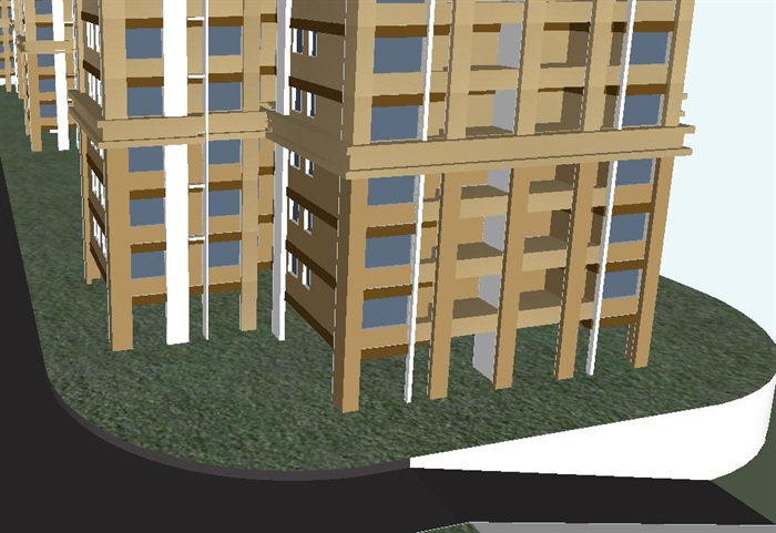 新汉风高层+别墅整体建筑方案SU模型(10)