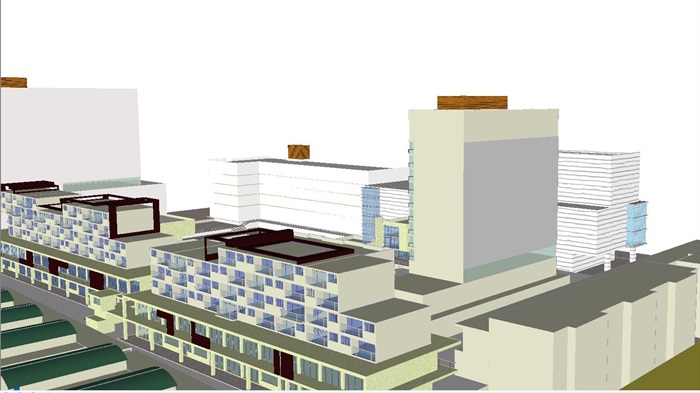 现代工业园建筑规划方案SU模型(3)