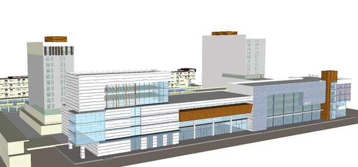 现代工业园建筑规划方案SU模型(4)