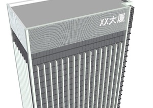 办公大厦建筑方案SU(草图大师)模型