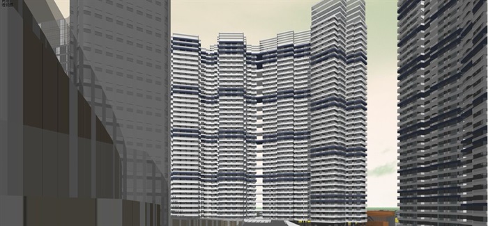 现代风格超高层酒店+办公+住宅商业综合体建筑方案SU模型(3)
