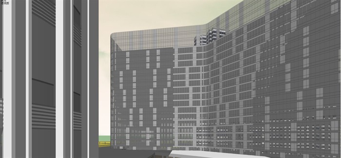 现代风格超高层酒店+办公+住宅商业综合体建筑方案SU模型(5)