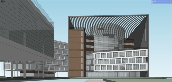 现代风格综合办公园区建筑设计方案SU模型(5)