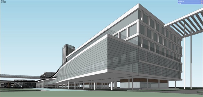 现代风格综合办公园区建筑设计方案SU模型(7)