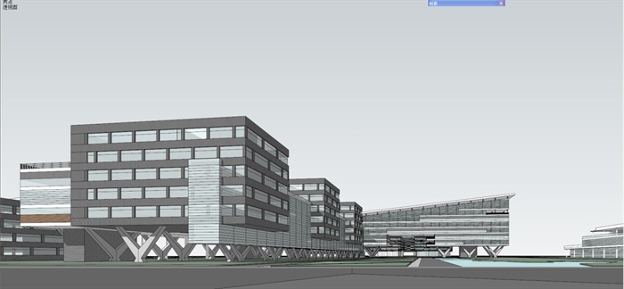 现代风格综合办公园区建筑设计方案SU模型(12)