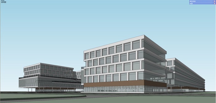 现代风格综合办公园区建筑设计方案SU模型(13)