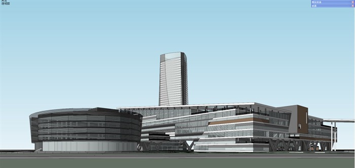 现代风格综合办公园区建筑设计方案SU模型(15)