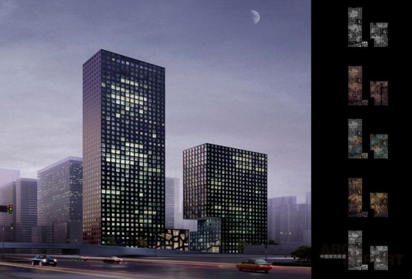 现代风格中广核大厦建筑方案SU模型(2)