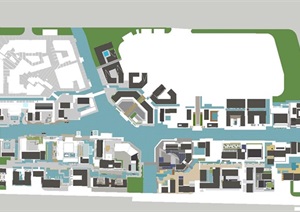 惠山新中式商业街建筑方案SU(草图大师)模型