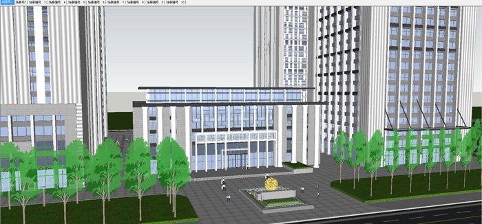 吉林商务中心建筑方案SU模型(2)