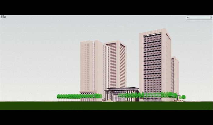 吉林商务中心建筑方案SU模型(10)