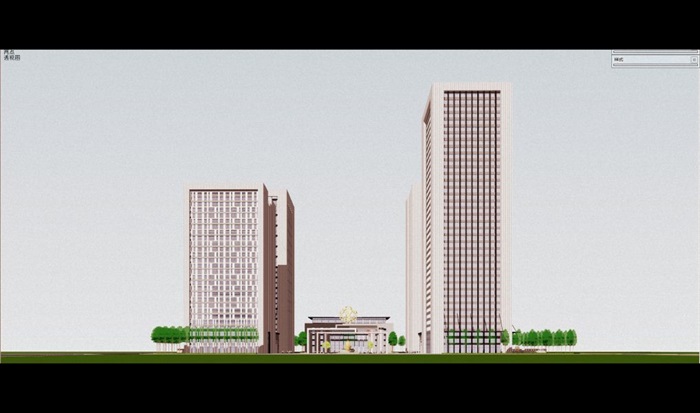 吉林商务中心建筑方案SU模型(11)