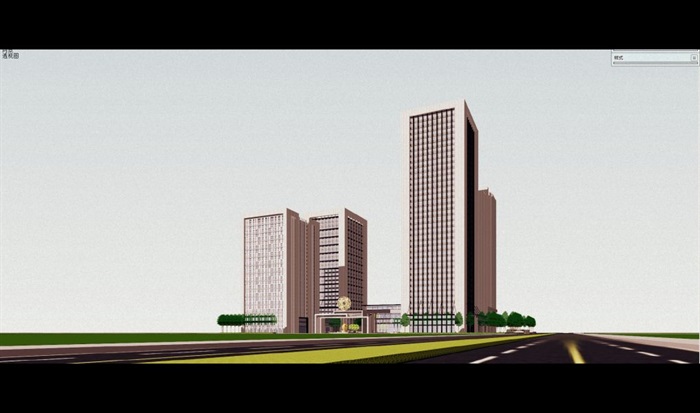 吉林商务中心建筑方案SU模型(13)