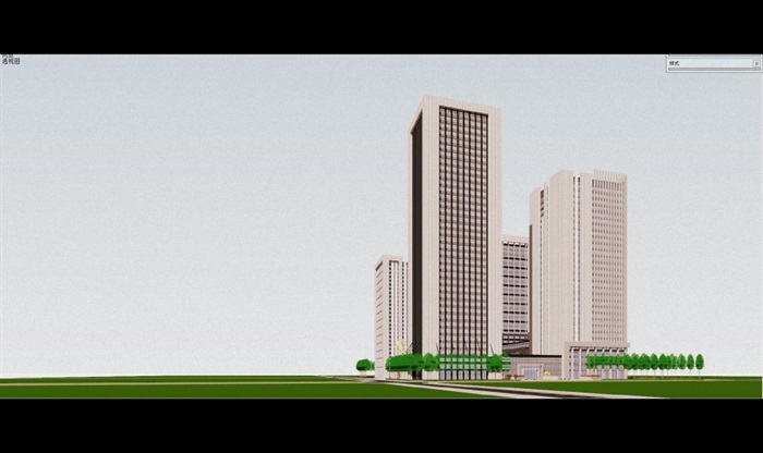 吉林商务中心建筑方案SU模型(14)
