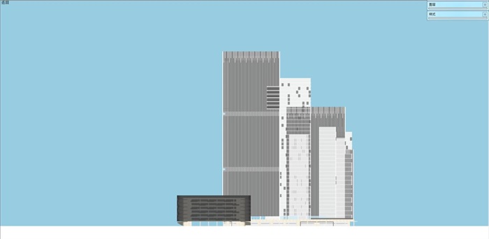 现代风格高层商住楼建筑方案SU模型(9)