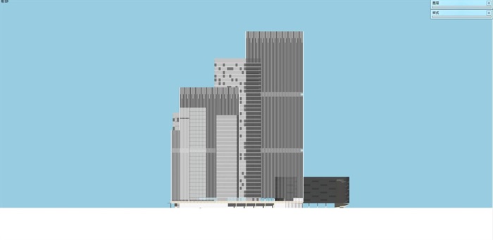 现代风格高层商住楼建筑方案SU模型(10)
