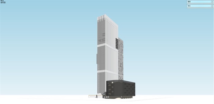 现代风格高层商住楼建筑方案SU模型(13)