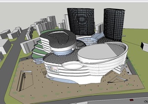 闸北大宁商业广场建筑方案SU(草图大师)模型